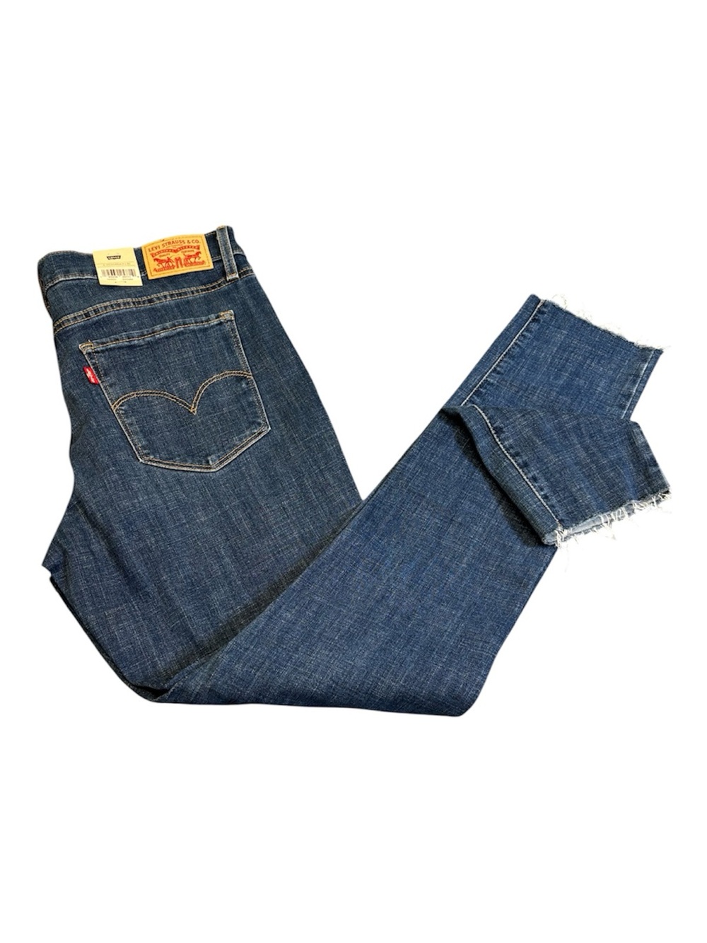 NWT Levi’s 311 Shaping Skinny Jeans Women’s 12M W31 L30 Dark Blue Raw Hem